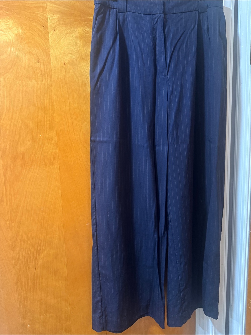 Express Navy Pinstripe Wide Leg Pants